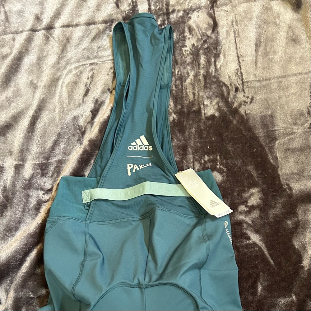Adidas Women's Teal Parley  Cycling Shorts bib NWT - Picture 15 of 16